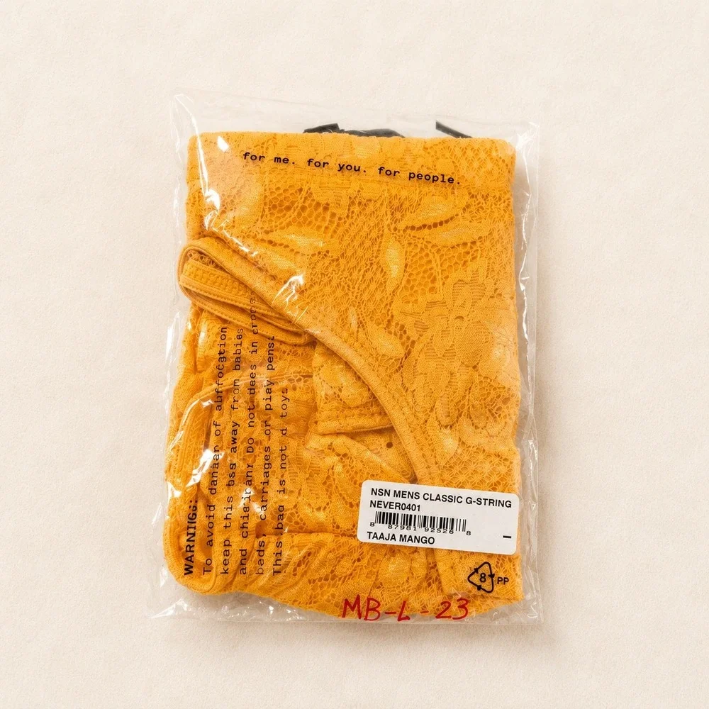 COSABELLA NSN Men's Classic G-String Taaja Mango Lace - Size L / NWT